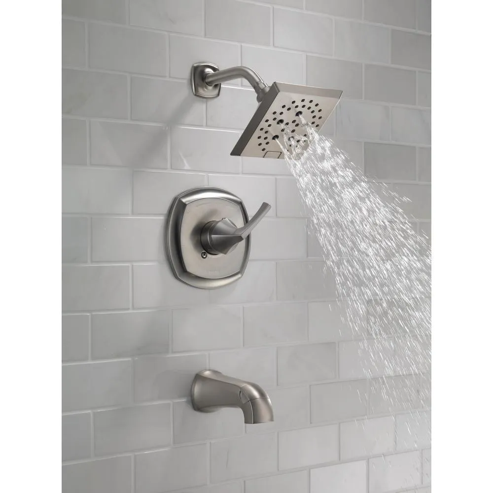 Portwood Single-Handle 5-Spray Tub and Shower Faucet with H2Okinetic in SpotShield Brushed Nickel (Valve Included), photo 2 of 16