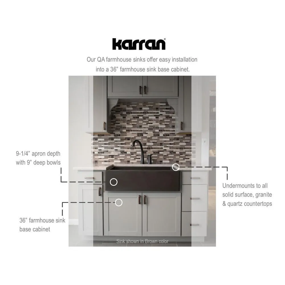 Farmhouse Apron Front Quartz Composite 34 in. Double Bowl Kitchen Sink in Black, photo 11 of 20