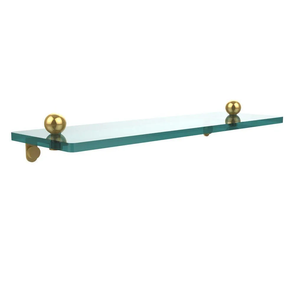 Allied Brass 16 in. L x 3 in. H x 5 in. W Clear Glass Vanity Bathroom Shelf in Satin Nickel, photo 6 of 14