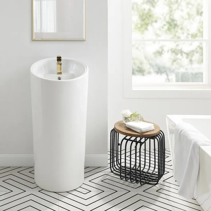 Swiss Madison St. Tropez 1-piece Pedestal Sink in Glossy White, photo 3 of 8