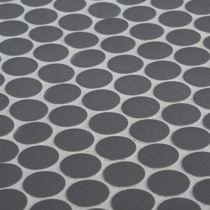 Jeffrey Court Thunderhead Gray 12.25 in. x 11.375 in. x 6 mm Penny Round Matte Porcelain Wall and Floor Mosaic Tile, photo 7 of 7
