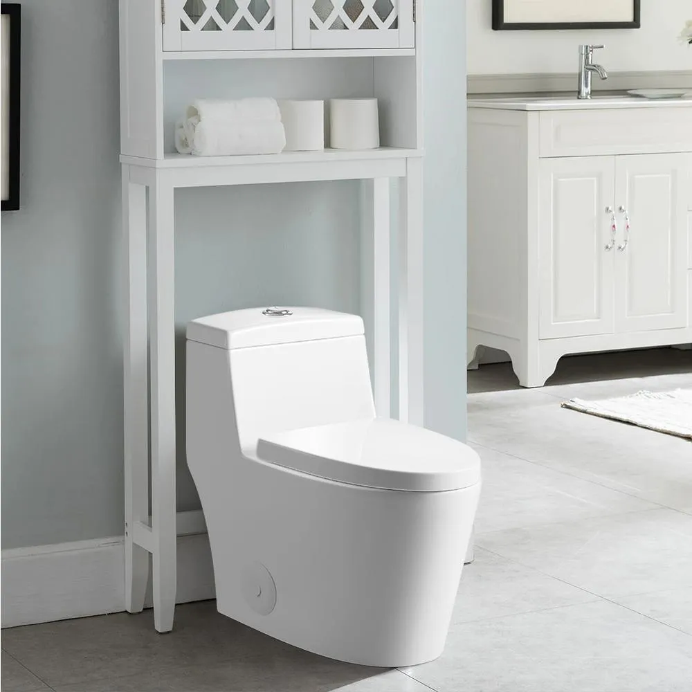 Skirted Modern Design 1-piece 1 Gallon Dual Flush High Efficiency Elongated One-Piece Toilet - Seat Included, photo 8 of 8