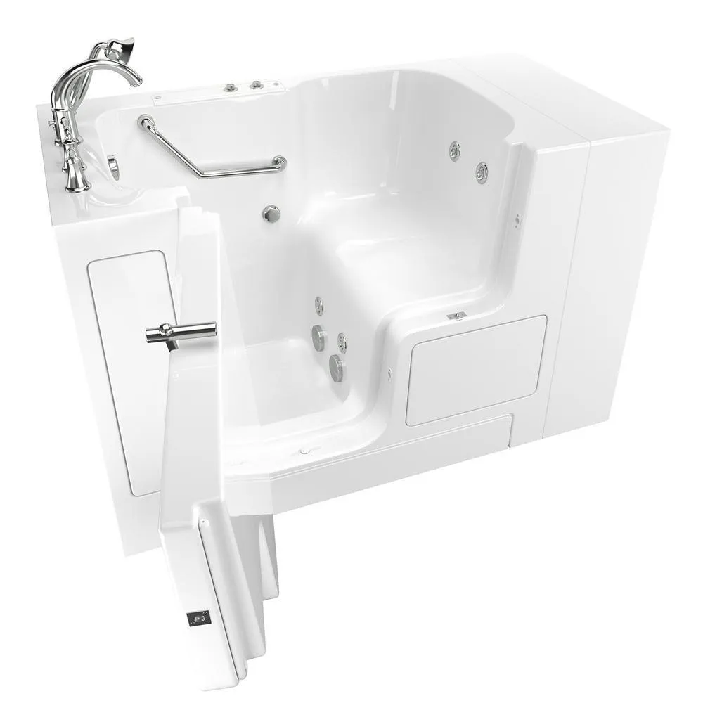 Gelcoat Value Series 52in. x 32in. Right Hand Touch Control Walk-In Whirlpool Bathtub with Outward Opening Door in White, photo 14 of 15