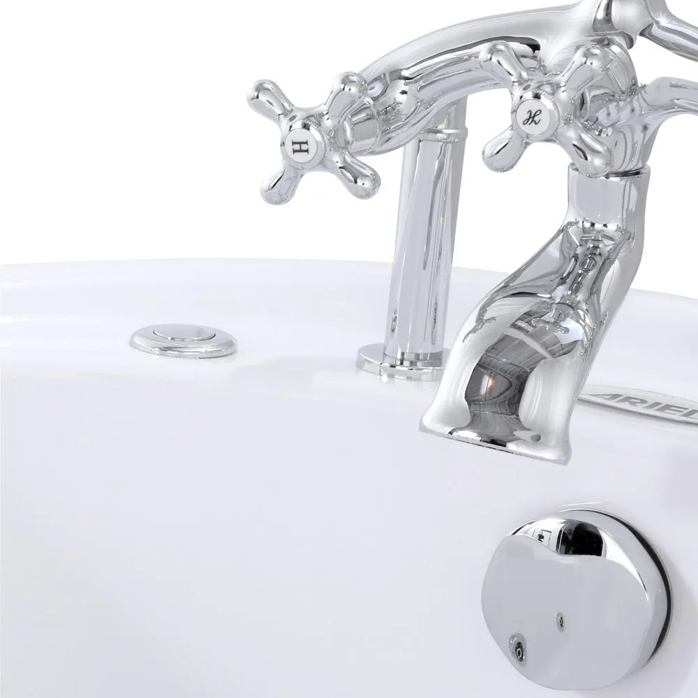 66.9 in. Acrylic Clawfoot Whirlpool Bathtub in White, photo 3 of 14