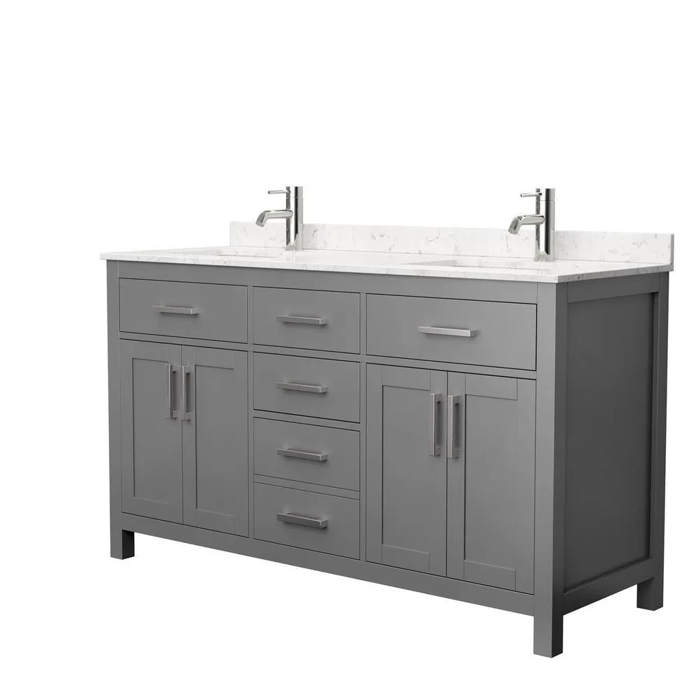 Beckett 72 in. W x 22 in. D Double Bath Vanity in White with Cultured Marble Vanity Top in Carrara with White Basins, photo 16 of 53