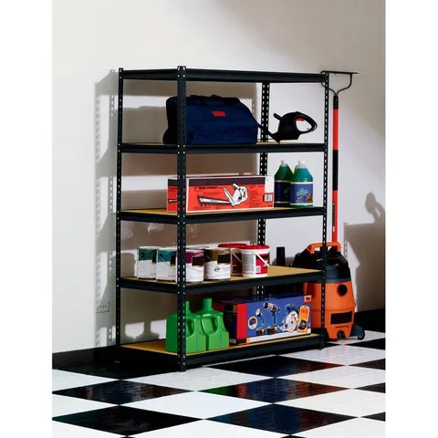 Muscle Rack 48 in wide · 24 in deep · 72 in high 5-Shelf Steel Shelving, Black