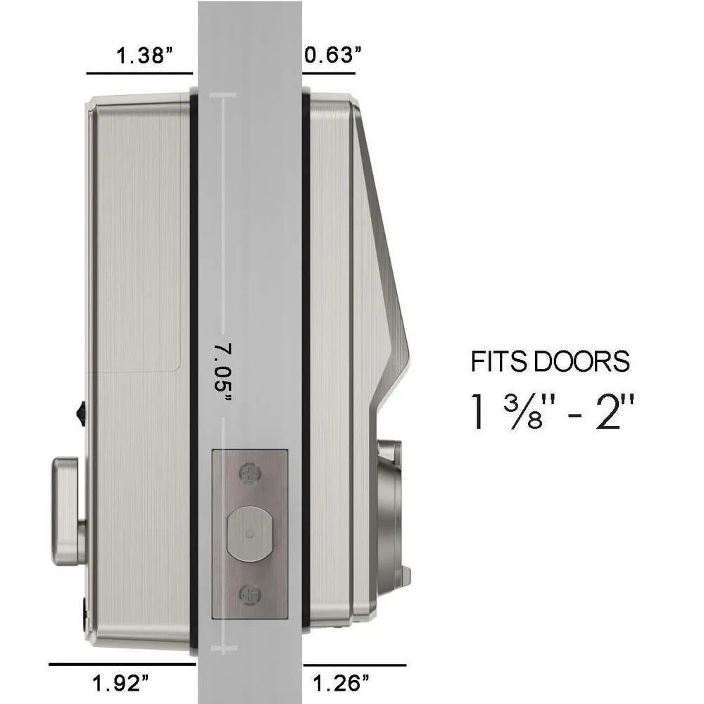 Lockly Secure Plus Satin Nickel Single-Cylinder Alarmed Deadbolt Lock with Smart Keypad, Bluetooth and 3D Fingerprint, photo 6 of 10