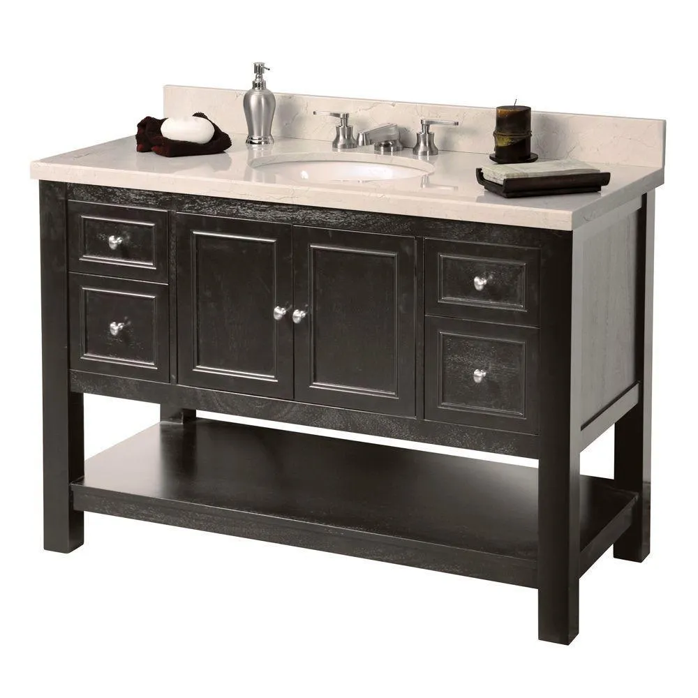 Gazette 48 in. W Bath Vanity Cabinet Only in Espresso, photo 6 of 26