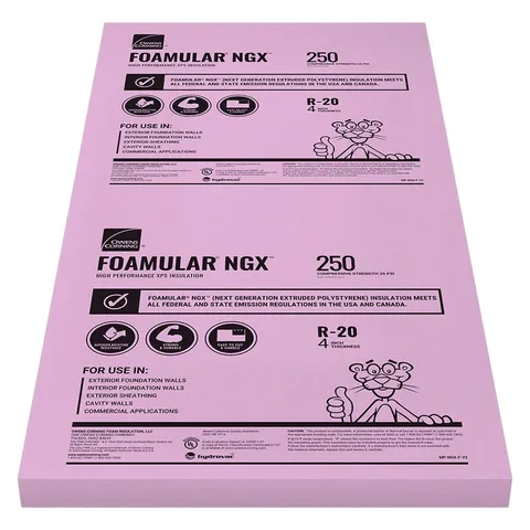 FOAMULAR NGX 250 XPS Rigid Foam Insulation Board 4 × 48 × 96 in Square Edge
