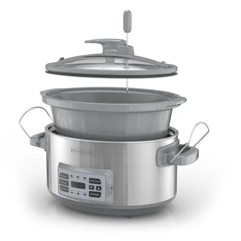 7 Qt. Stainless Steel Electric Slow Cooker with Temperature Probe and Precision Sous-Vide