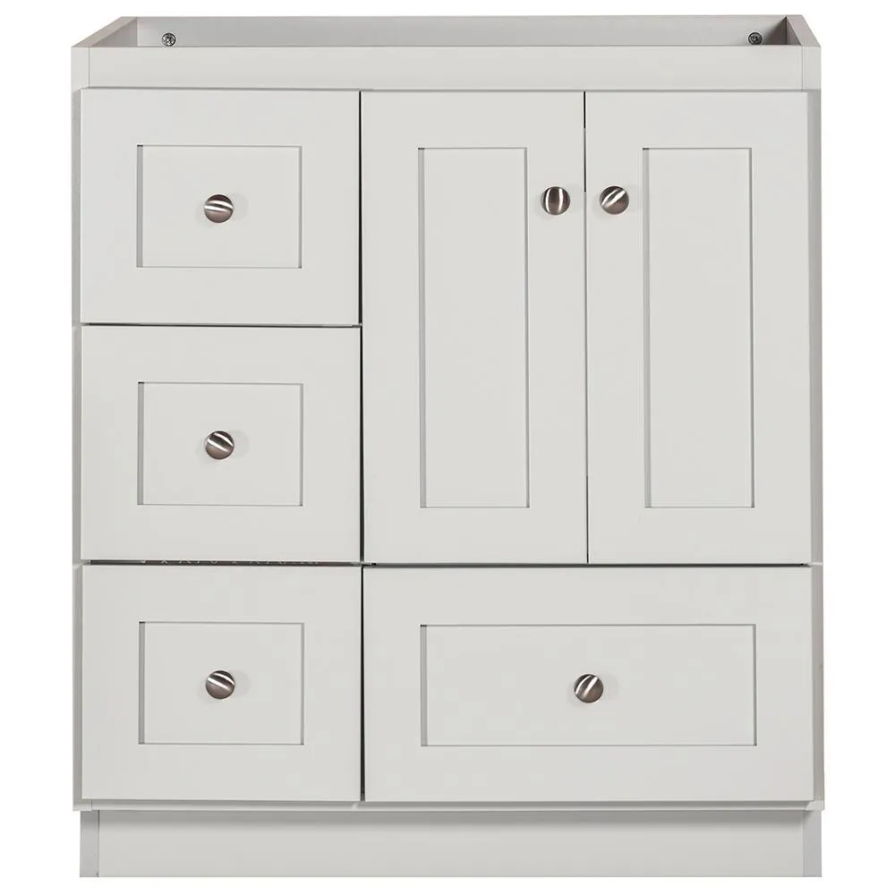Shaker 30 in. W x 21 in. D x 34.5 in. H Vanity with Left Drawers Cabinet Only in Natural Alder, photo 7 of 13