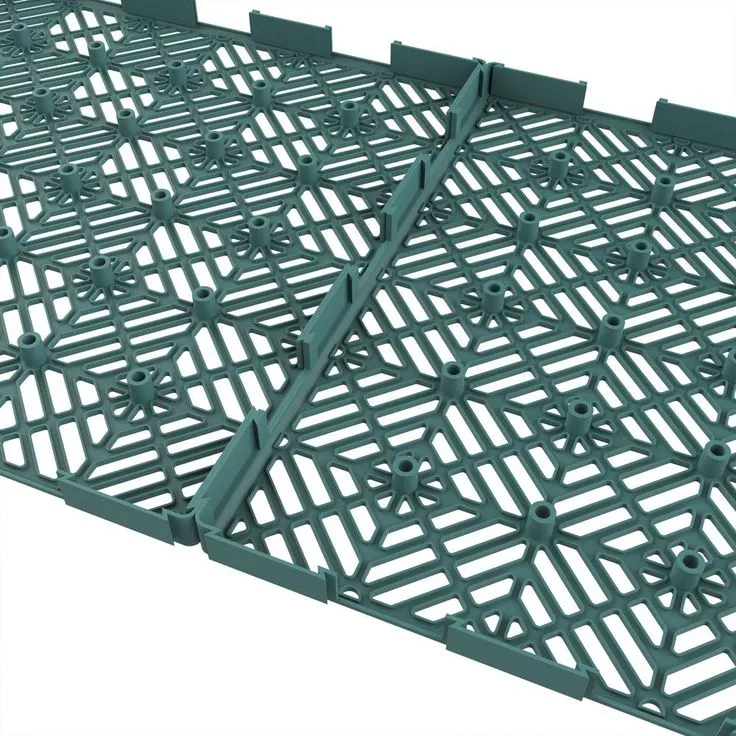 Pure Garden 11.5 in. x 11.5 in. Green Outdoor Interlocking Diamond Pattern Polypropylene Patio and Deck Tiles (Set of 30), photo 4 of 5