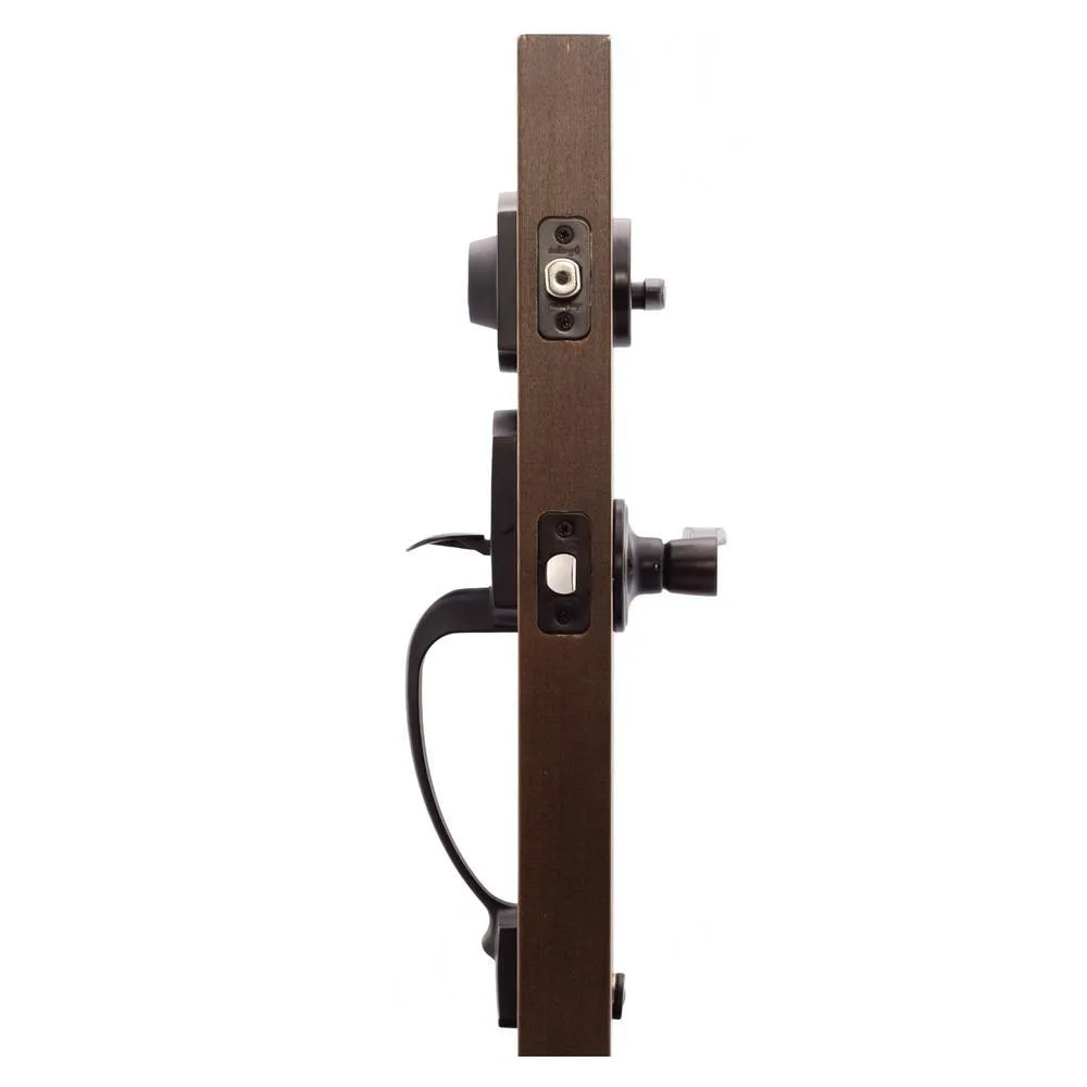Soft Contemporary Tuscan Bronze Door Handleset with Left Hand Scandinavian Lever Trim, photo 3 of 5