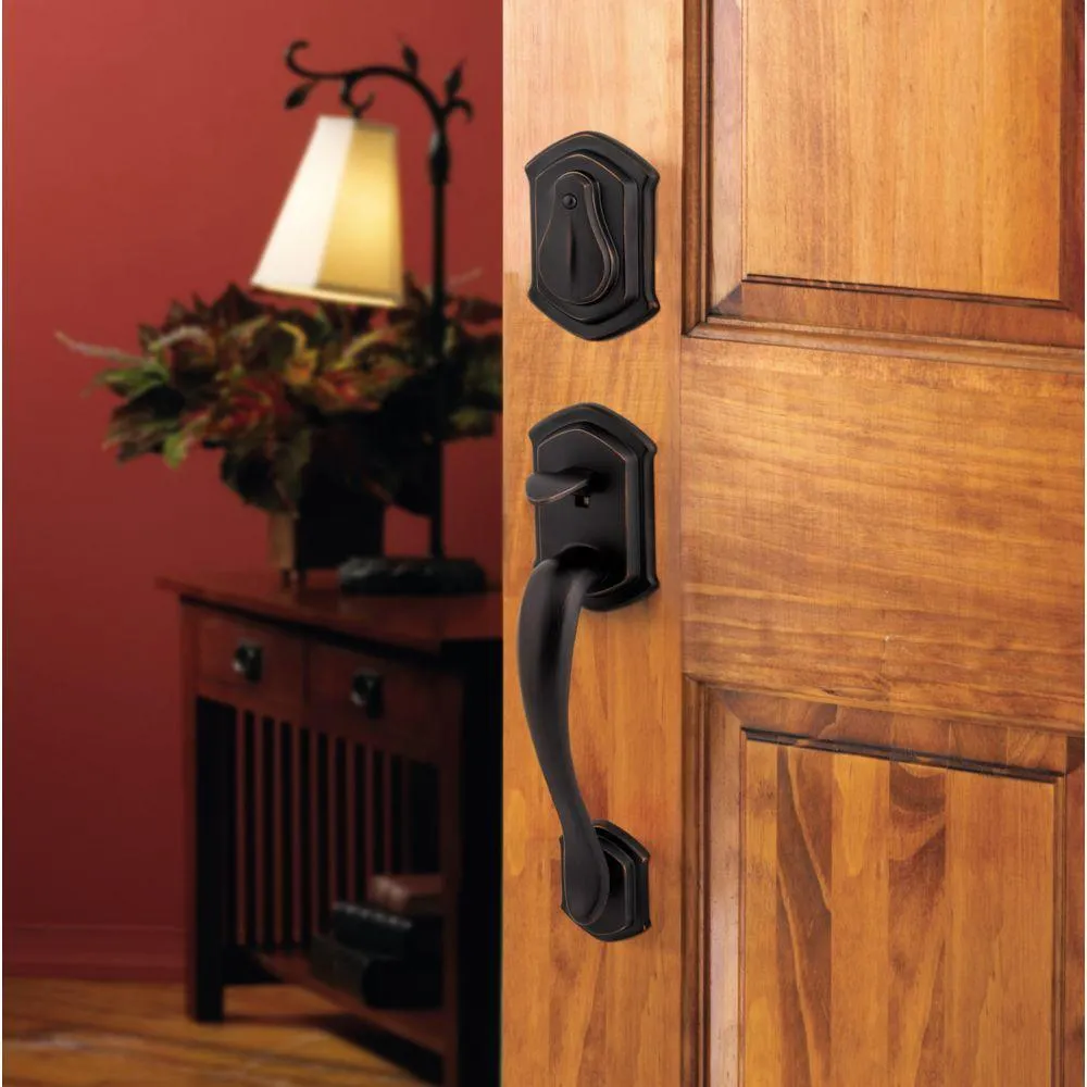 Prestige Medina Single Cylinder Venetian Bronze Door Handleset with Arch Rose Madrina Door Lever feat SmartKey Security, photo 2 of 6