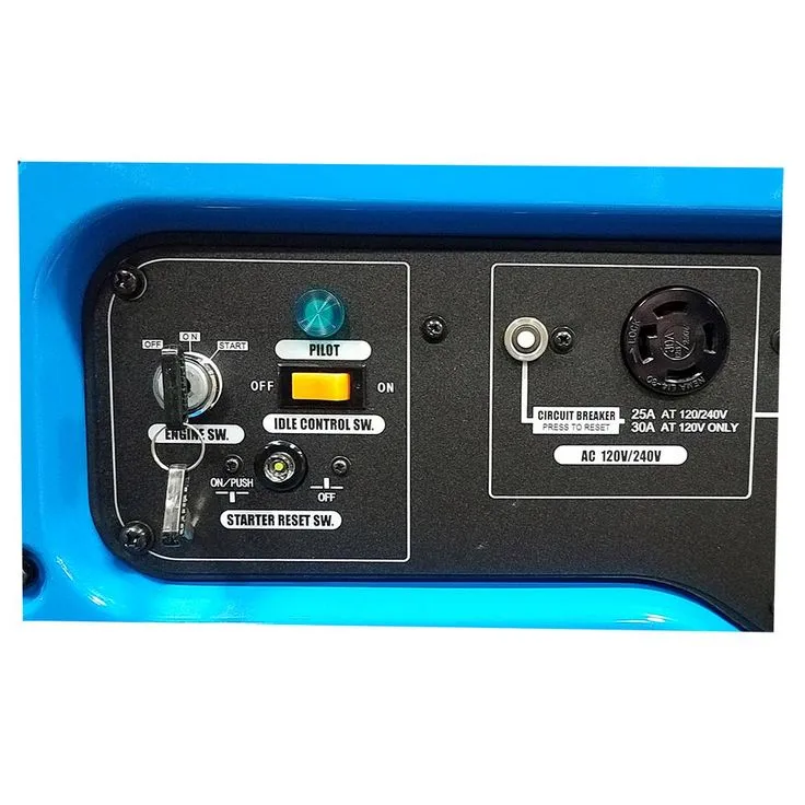 TSURUMI PUMP 6,000 Watt Gasoline Powered Portable Blue Generator with Electric Start, GFCI Protection and Honda GX390 OHV Engine, photo 3 of 3