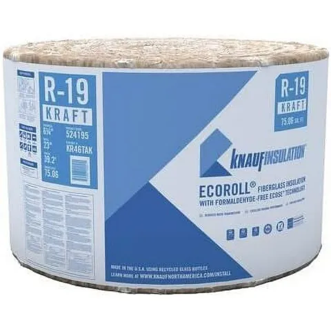 R-19 EcoRoll Unfaced Fiberglass Insulation Roll