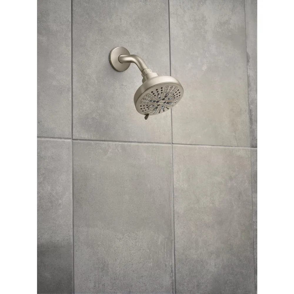 HydroEnergetix 8-Spray 4.75 in. Single Wall Mount Fixed Adjustable Shower Head in Spot Resist Brushed Nickel, photo 3 of 6