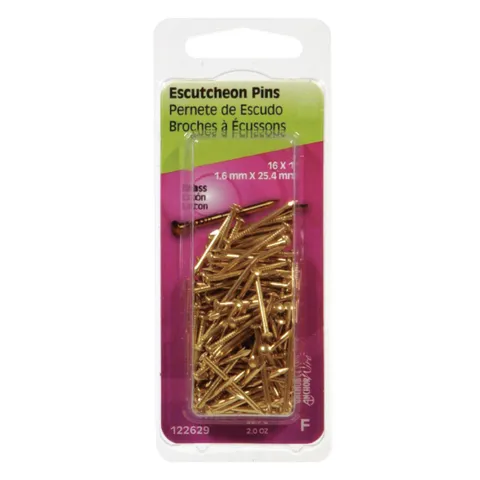 16 Ga x 1 in Brass Escutcheon Pins, 1 Pack, 2 oz