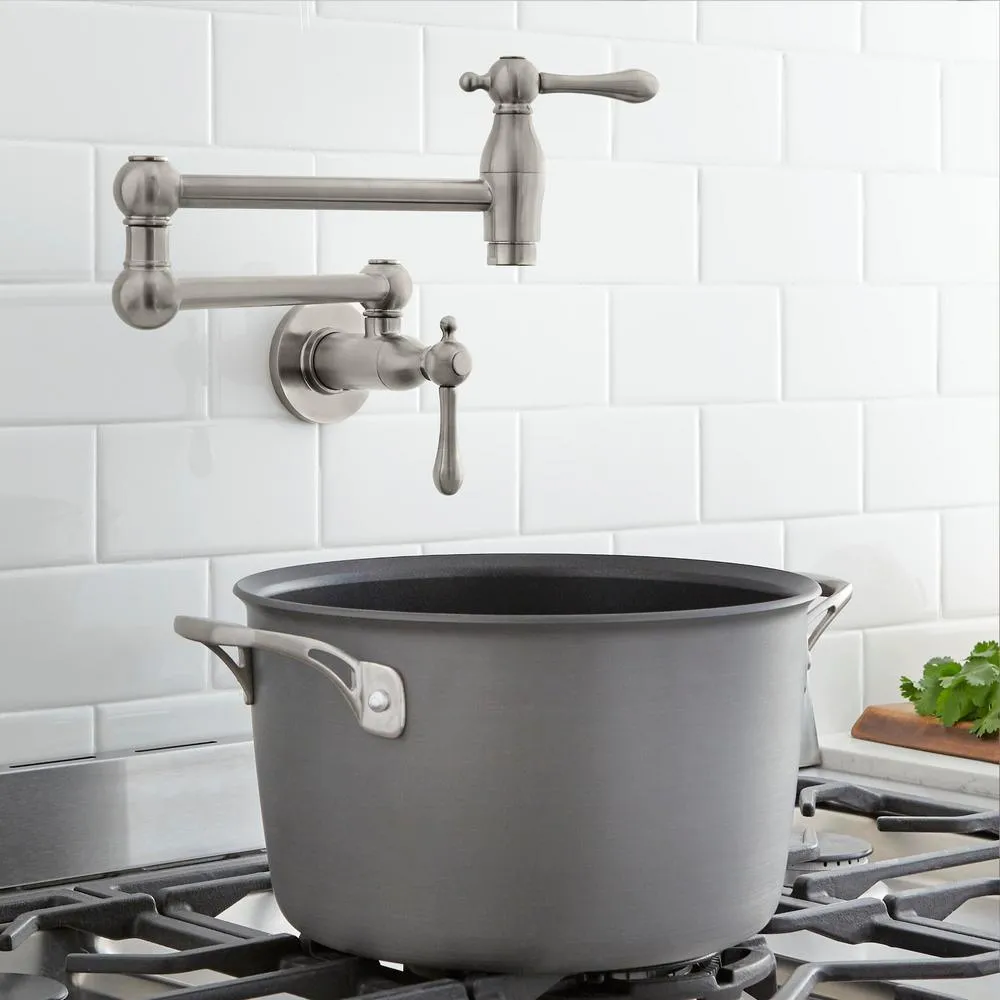 Glacier Bay Lyndhurst Wall Mounted Pot Filler in Brushed Nickel, photo 2 of 7