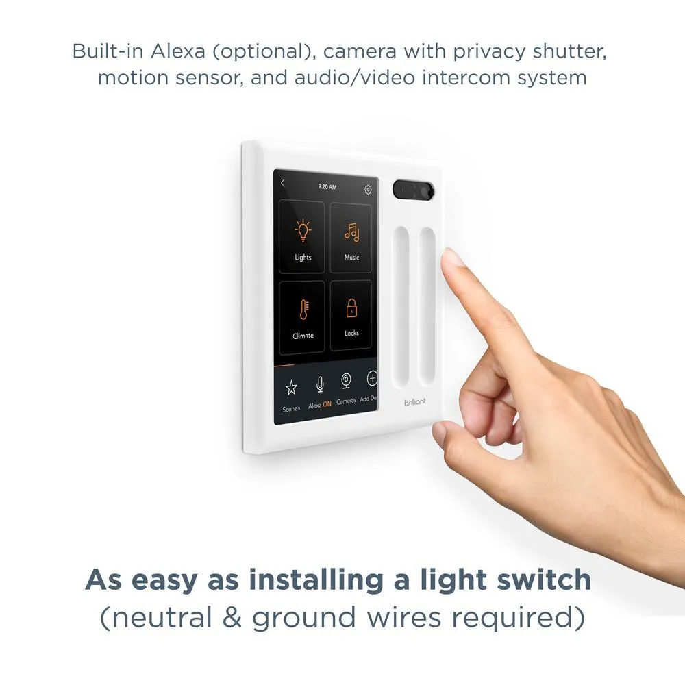 Brilliant Smart Home Control (2-Switch Panel) for Amazon Alexa, Google Assistant, Apple HomeKit, Ring, Sonos and More, photo 4 of 17