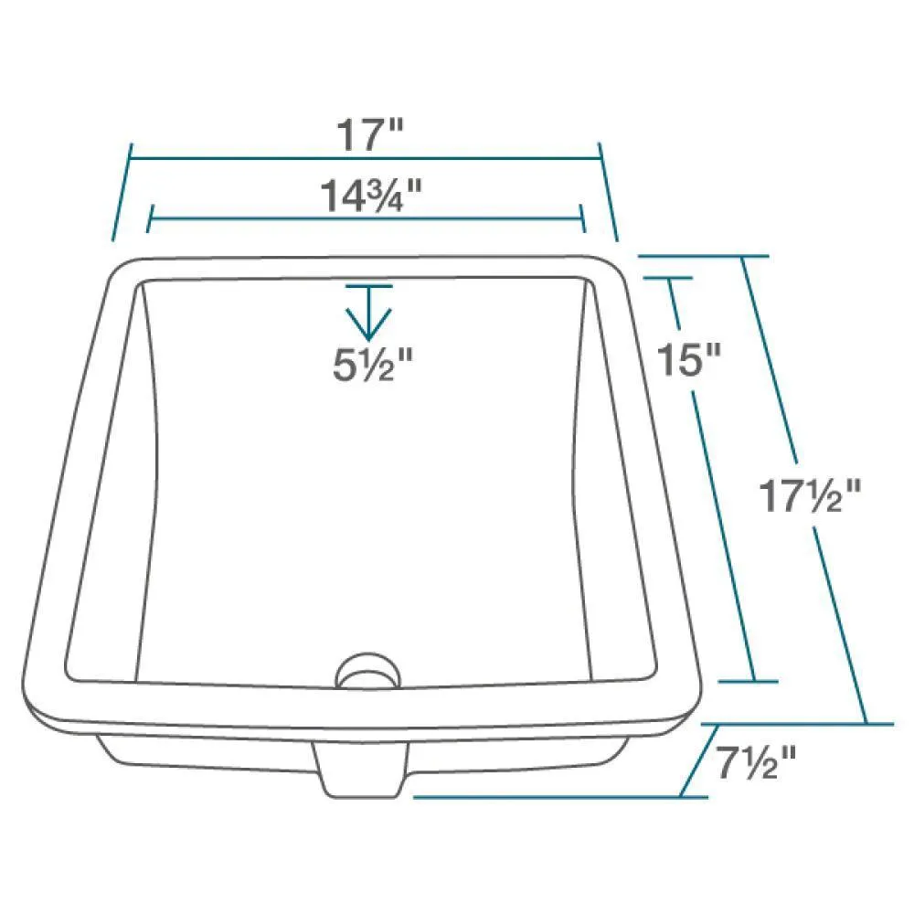 Undermount Porcelain Bathroom Sink in White with Pop-Up Drain in Brushed Nickel, photo 7 of 7