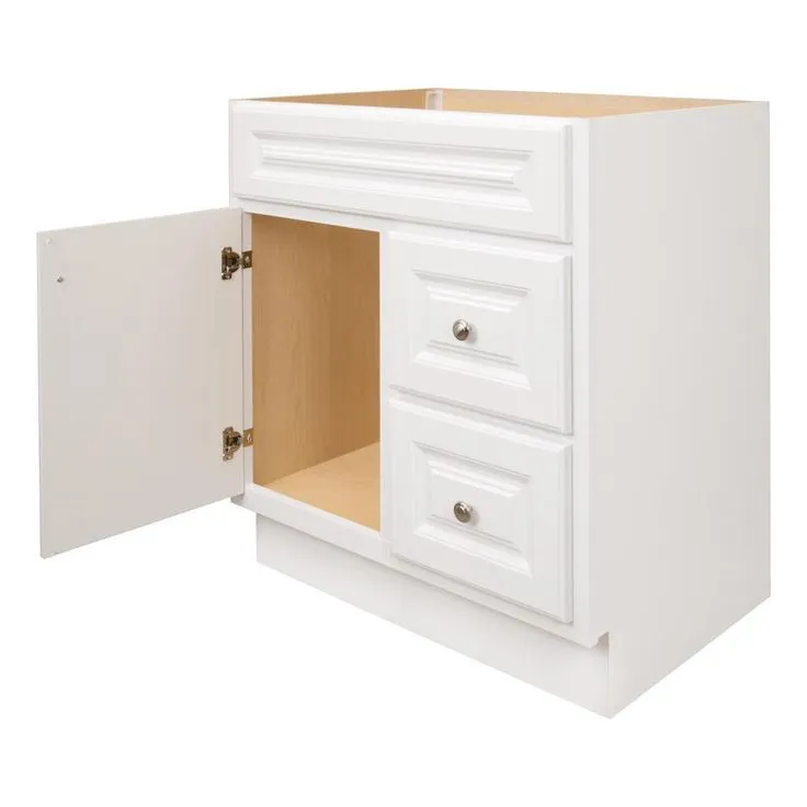 Hampton Bay Hampton 30 in. W x 21 in. D x 33.5 in. H Bathroom Vanity Cabinet Only in White, photo 6 of 15