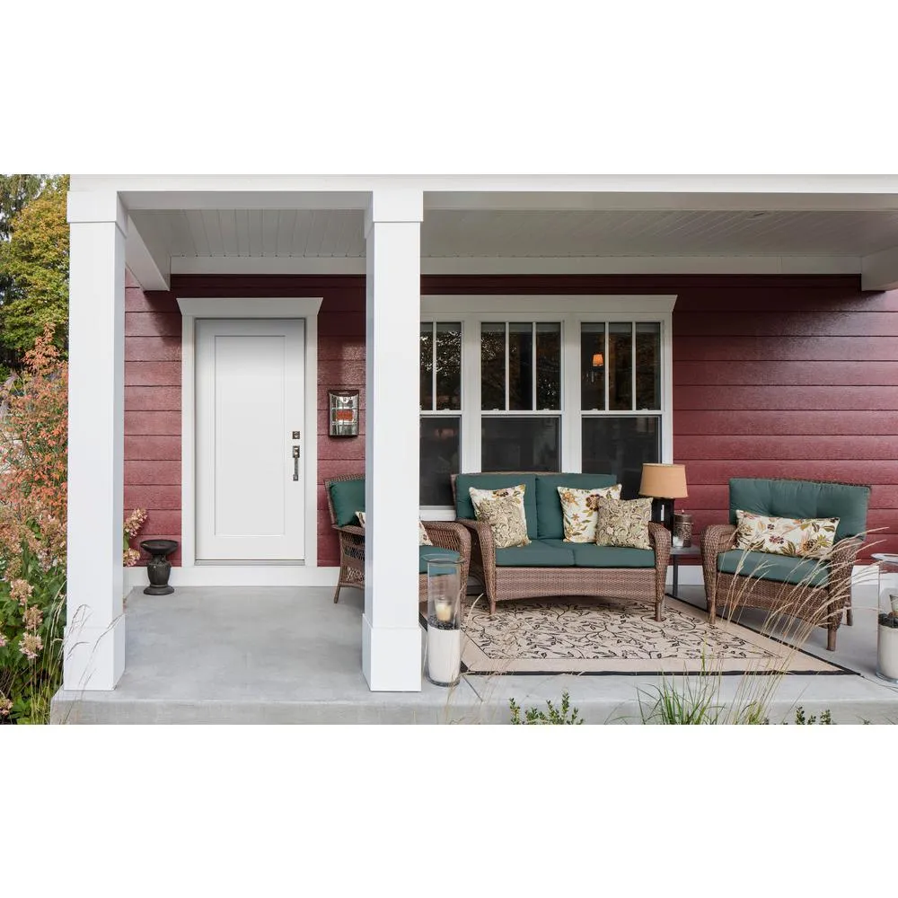 JELD-WEN 32 in. x 80 in. 1-Panel Craftsman Primed Steel Prehung Left-Hand Inswing Front Door, photo 5 of 13