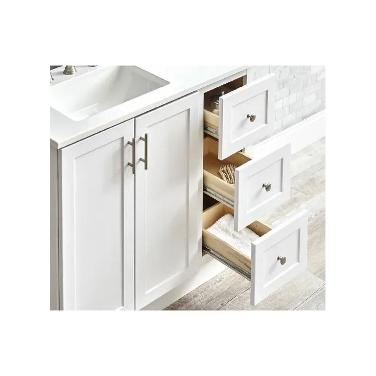 Style Selections 36.5-in White Single Sink Bathroom Vanity with White Cultured Marble Top (Mirror Included), photo 3 of 11
