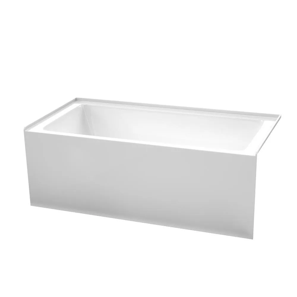 Grayley 60 in. L x 30 in. W Acrylic Right Hand Drain Rectangular Alcove Bathtub in White with Chrome Trim, photo 6 of 11