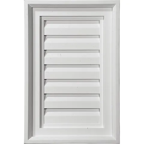 12 × 24 in Rectangular Primed Polyurethane Paintable Gable Louver Vent