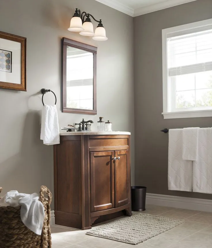 Style Selections Delyse 30-in Auburn Single Sink Bathroom Vanity with Cappuccino Solid Surface Top, photo 7 of 10