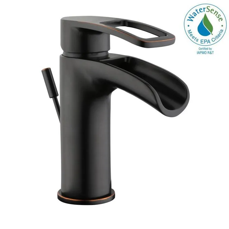 Kiso Single Hole Single-Handle Low-Arc Bathroom Faucet in Bronze, photo 5 of 7