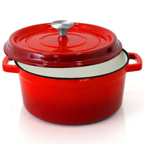 Kitchen Dutch Oven Pot - Enamel Coated Cast Iron Pot with Lid