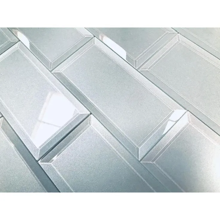 ABOLOS Frosted Elegance Blue Subway 3 in. x 6 in. Glossy Glass Subway Tile (1 sq. ft.), photo 5 of 6