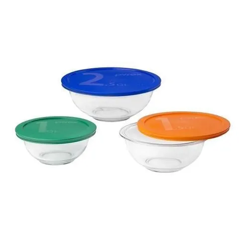 6 Piece Multisize Tempered Glass Food Storage Container
