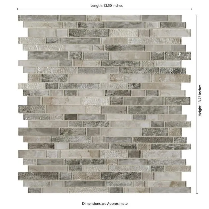 MSI Savoy Interlocking 12 in. x 12 in. x 8mm Glass Mesh-Mounted Mosaic Tile (10 sq. ft. / case), photo 2 of 8