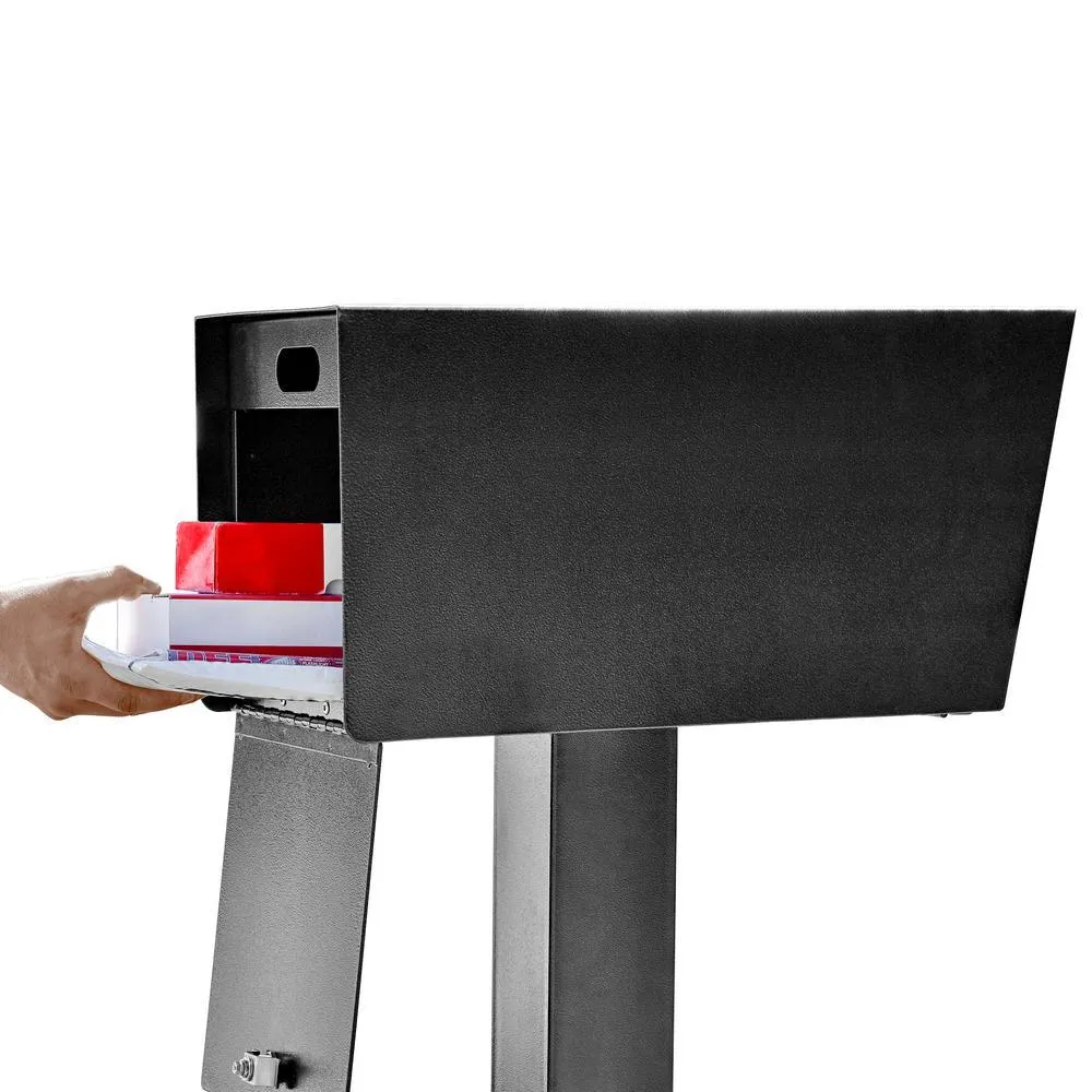 Mail Boss Mail Manager Street Safe Black Post-Mount Mailbox with High Security Reinforced Rear Locking System, photo 3 of 13