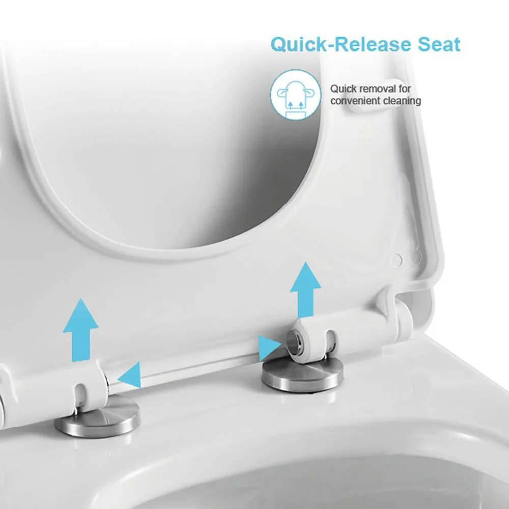 12 in. Rough-In 1-piece 1.28 GPF Single Flush Elongated Siphonic Jet Toilet in White, Seat Included, photo 6 of 8