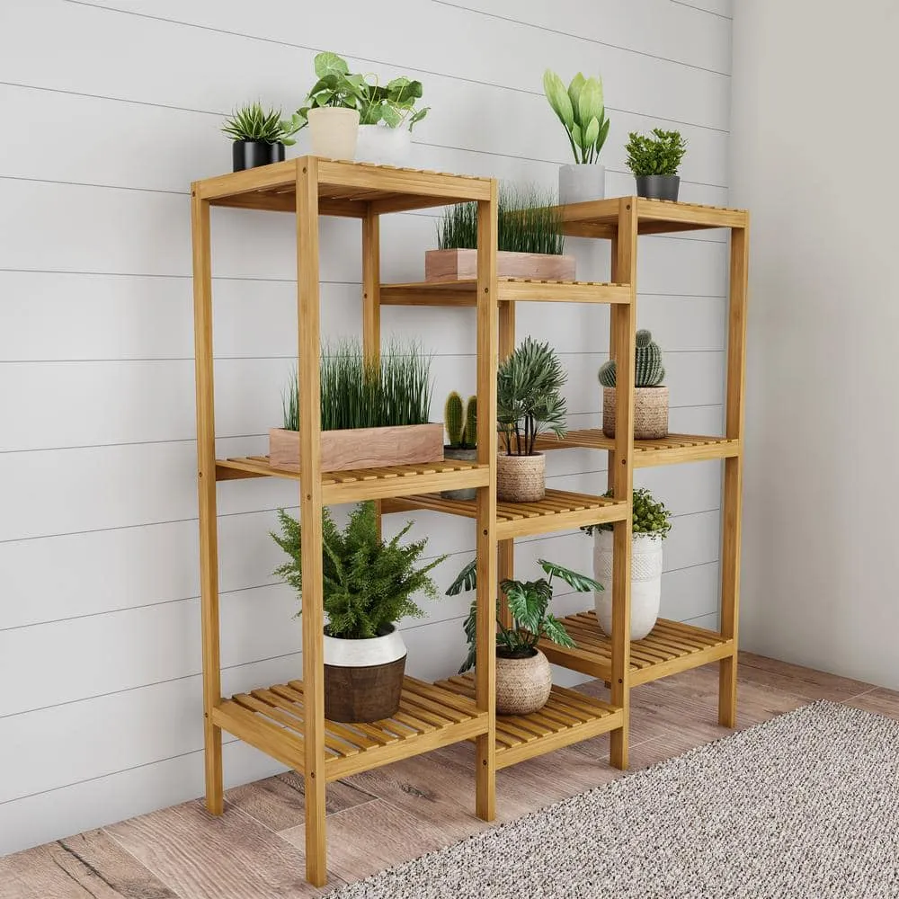 Pure Garden 3-Tier Bamboo Shelving Unit (13 in. W x 40 in. H x 38 in. D), photo 3 of 7