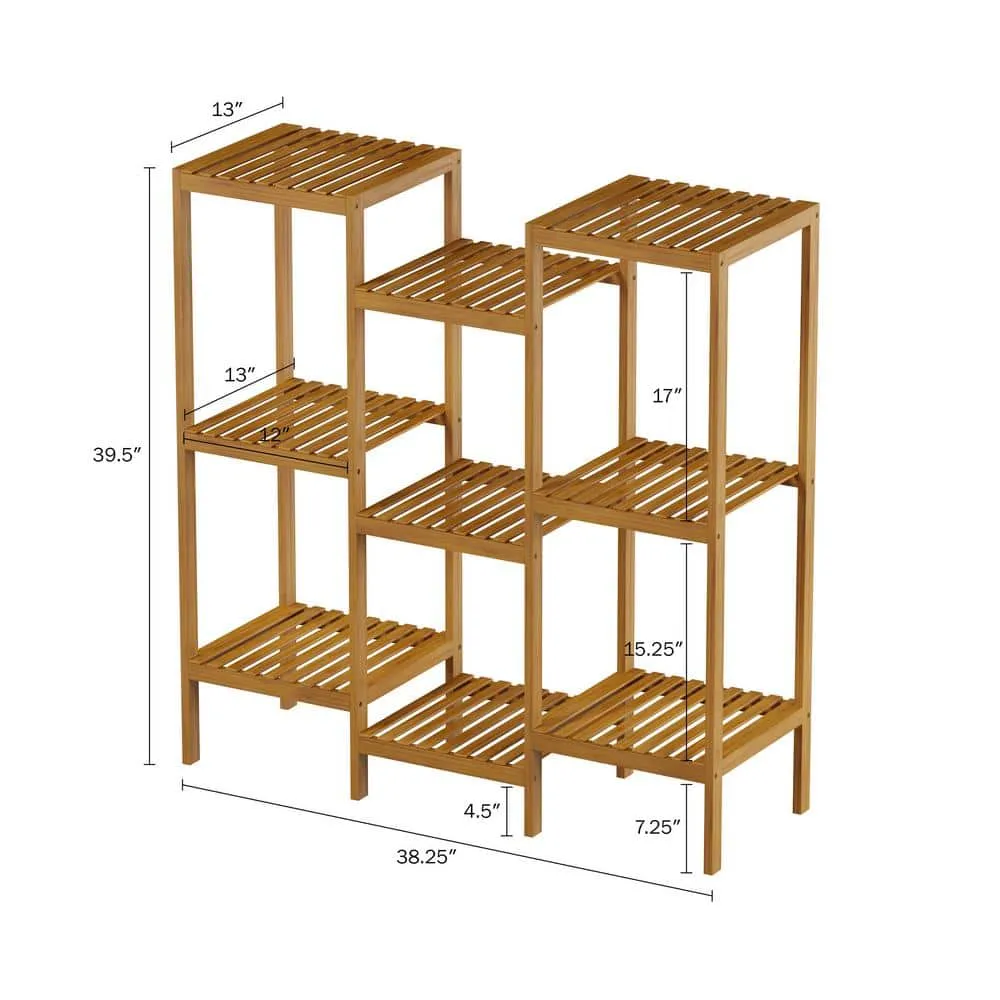 Pure Garden 3-Tier Bamboo Shelving Unit (13 in. W x 40 in. H x 38 in. D), photo 2 of 7