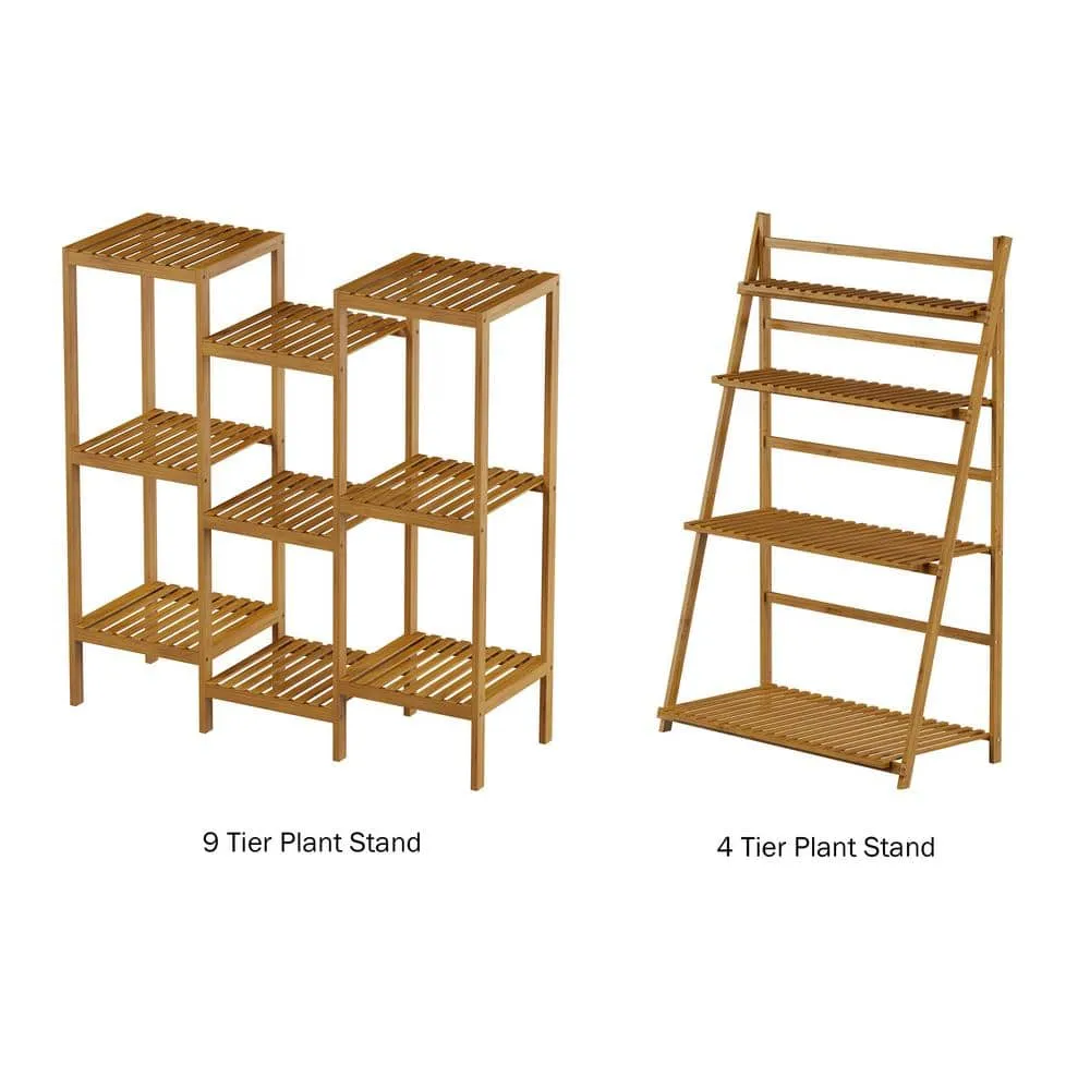 Pure Garden Bamboo 4-Tier Bamboo Shelving Unit (17 in. W x 48 in. H x 32 in. D), photo 6 of 7