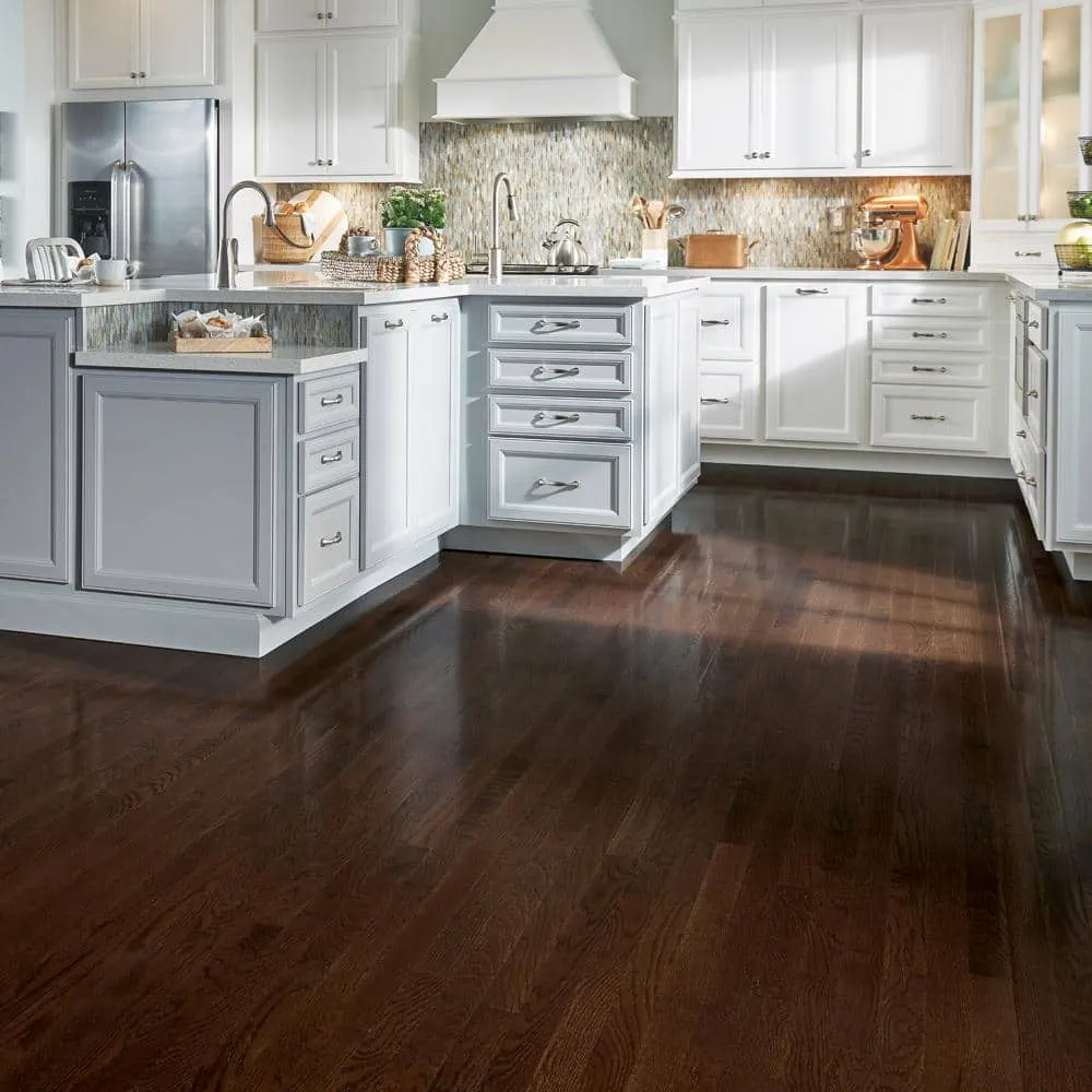 Bruce American Originals Barista Brown Oak 3/8 in. T x 3 in. W T+G Smooth Engineered Hardwood Flooring (22 sq.ft./ctn), photo 2 of 2