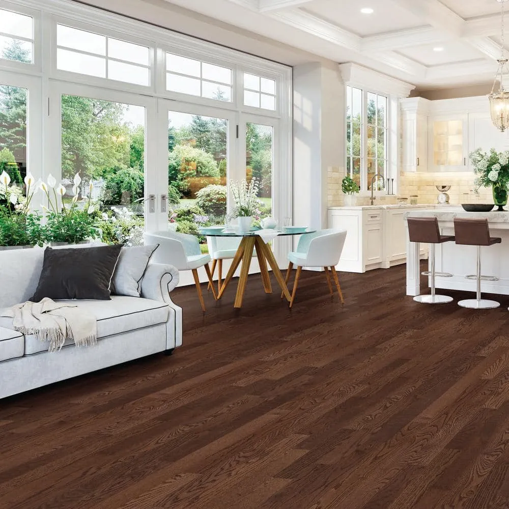 Blue Ridge Hardwood Flooring Bark Oak 3/4 in. T x 4 in. W Wire Brushed Solid Hardwood Flooring (16 sq.ft./case), photo 4 of 4
