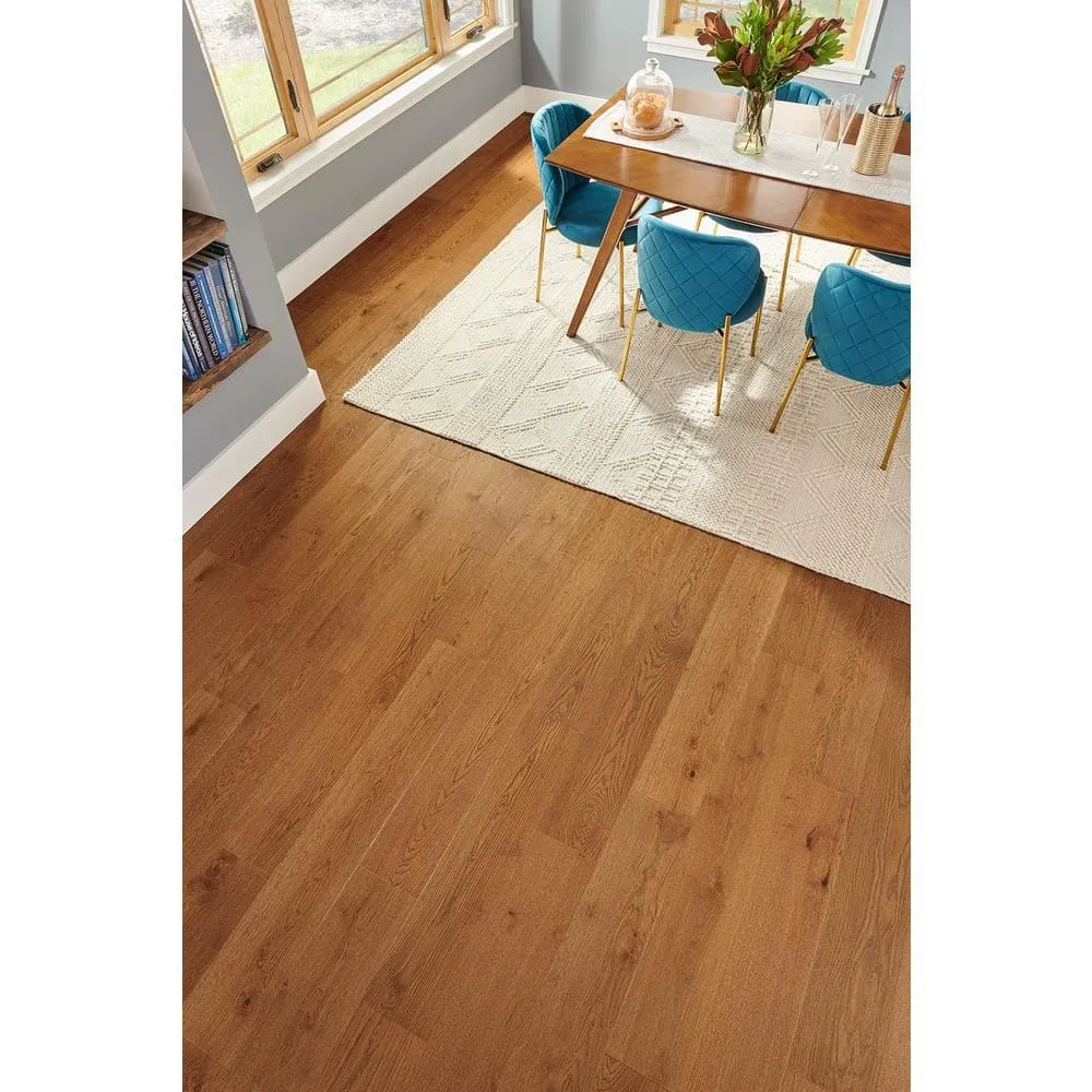 Pergo Defense+ Barnes Oak 3/8 in. T x 7.5 in. W Click Lock Distressed Engineered Hardwood Flooring (1104.3 sq.ft./pallet), photo 4 of 12