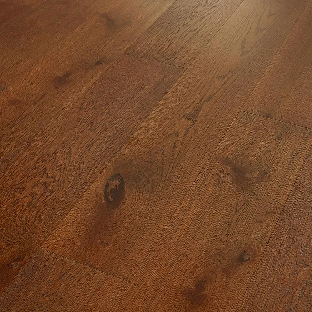 Pergo Defense+ Barnes Oak 3/8 in. T x 7.5 in. W Click Lock Distressed Engineered Hardwood Flooring (1104.3 sq.ft./pallet), photo 7 of 12