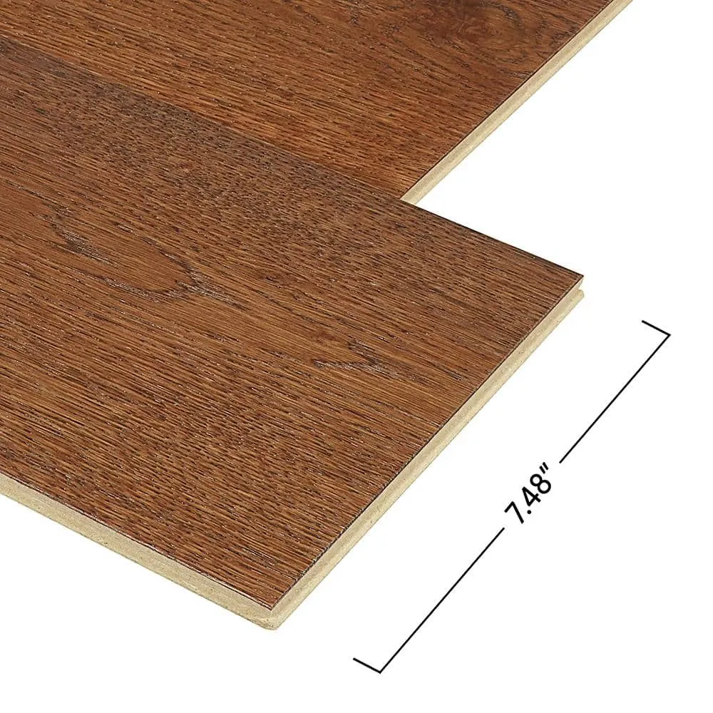 Pergo Defense+ Barnes Oak 3/8 in. T x 7.5 in. W Click Lock Distressed Engineered Hardwood Flooring (1104.3 sq.ft./pallet), photo 10 of 12