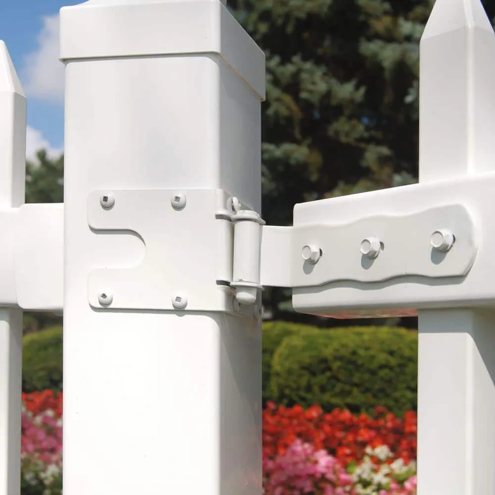 Barrette Outdoor Living 11.62 in. x 3.25 in. White No Rust Gate Hinge, photo 3 of 3