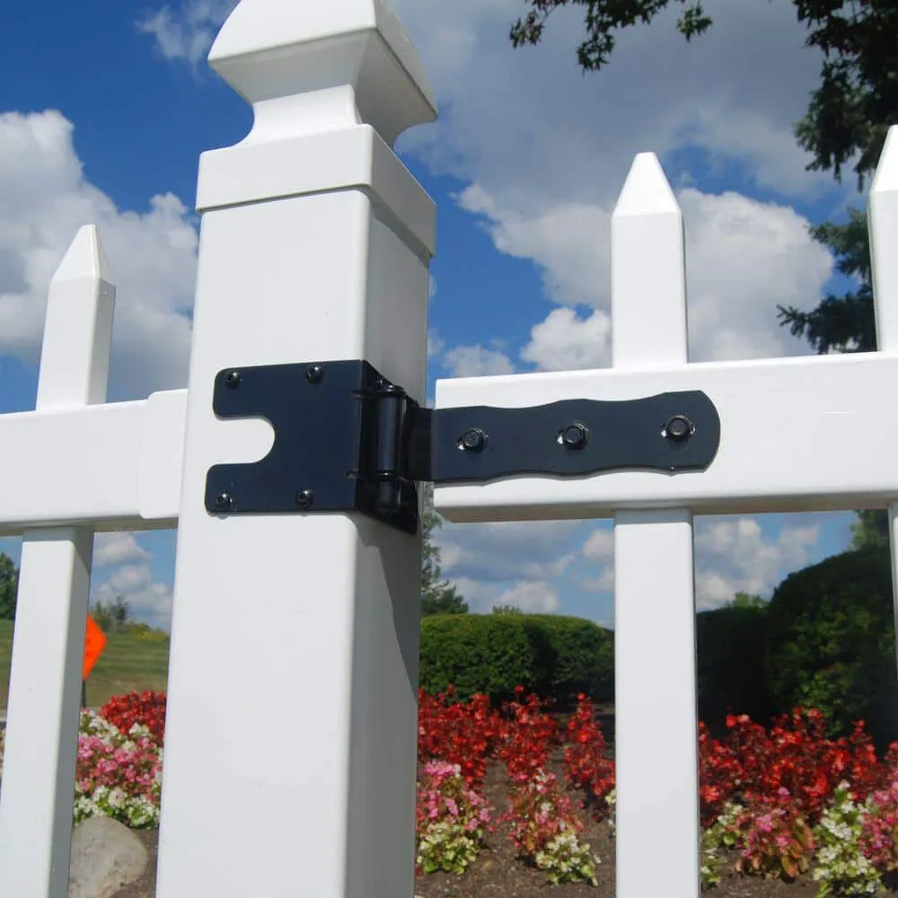 Barrette Outdoor Living 11.62 in. x 3.25 in. Black Vinyl Gate Hinge, photo 4 of 4