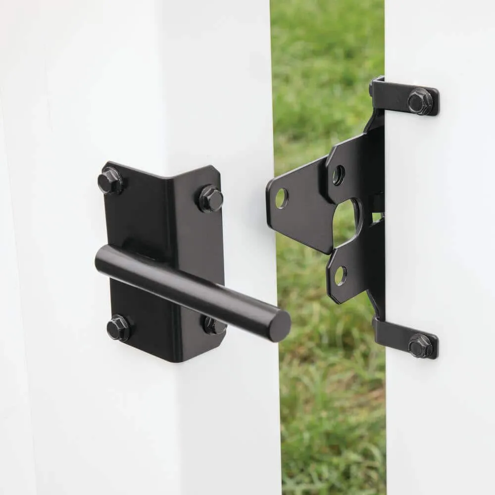 Barrette Outdoor Living 10.75 in. x 5.5 in. Black Stainless Steel Standard 2-sided Post Latch, photo 4 of 5