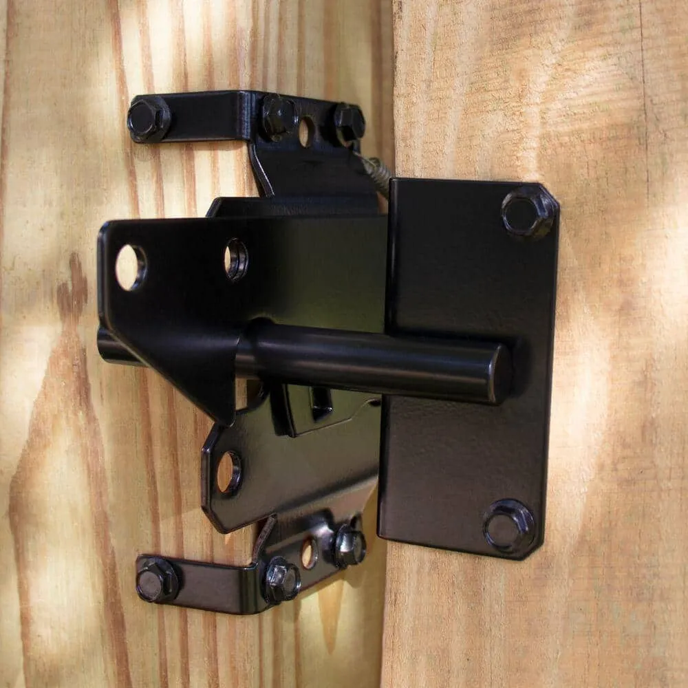 Barrette Outdoor Living 10.75 in. x 5.5 in. Black Stainless Steel Standard 2-sided Post Latch, photo 5 of 5